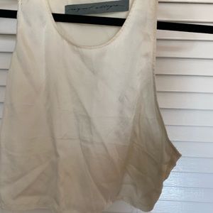 Raquel Allegra off white 100% silk crop top size small